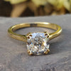 Cushion engagement ring double prong ring