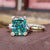 Vintage Look 9.22 TW Cyan Blue Radiant Cut Antique Vintage Moissanite Bridal Set Vintage Look 9.22 TW Cyan Blue Radiant Cut Antique Vintage Moissanite Bridal Set