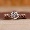 Twisted Pave Engagement Ring with rose gold ring