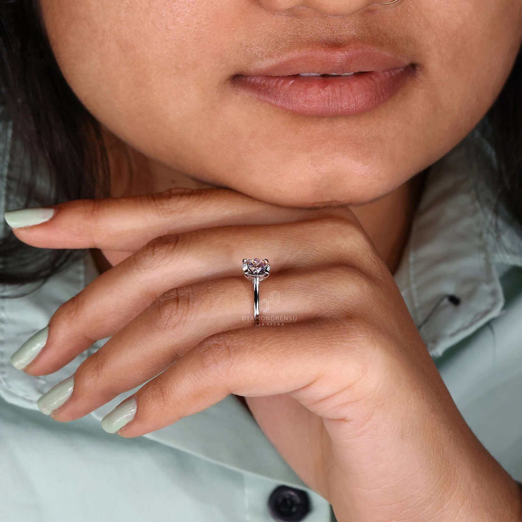 Round diamond solitaire ring with an IGI certified Lab Grown Diamond, perfect for proposals in the UK.