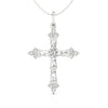 Cross pendant with bar setting and round diamond centre.