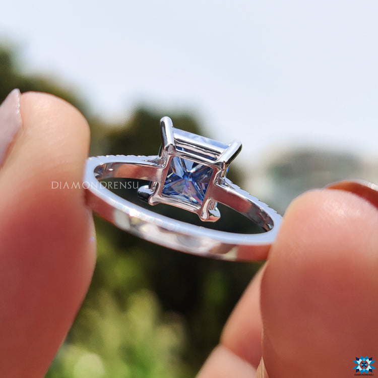 Royal Dark Blue Princess Cut Ring