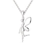Flying angel wings pendant crafted in white gold.