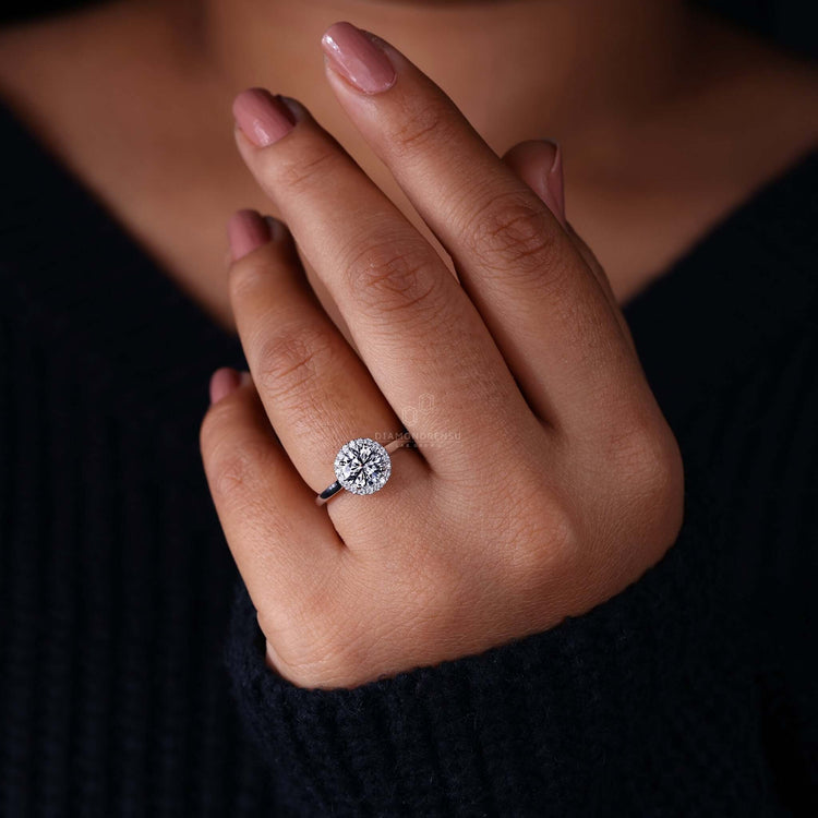 White gold engagement ring with a round diamond, perfect for a unique
engagement ring crafted with care