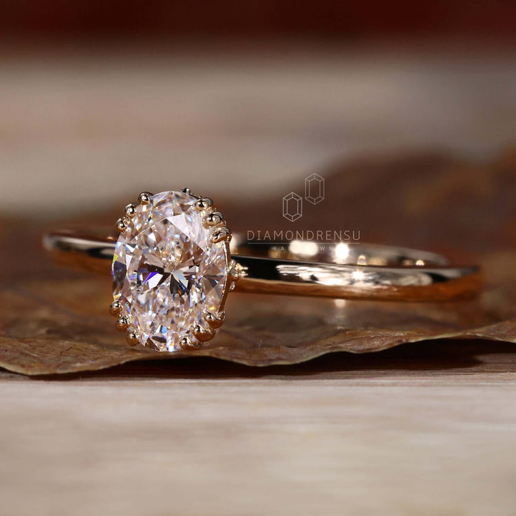 Elegant oval engagement ring crafted for women in the UK.