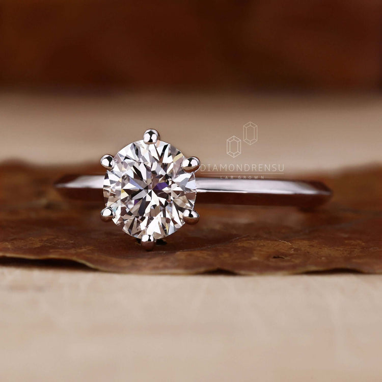 6 prong diamond ring with a hidden halo design, combining classic beauty with modern craftsmanship.
