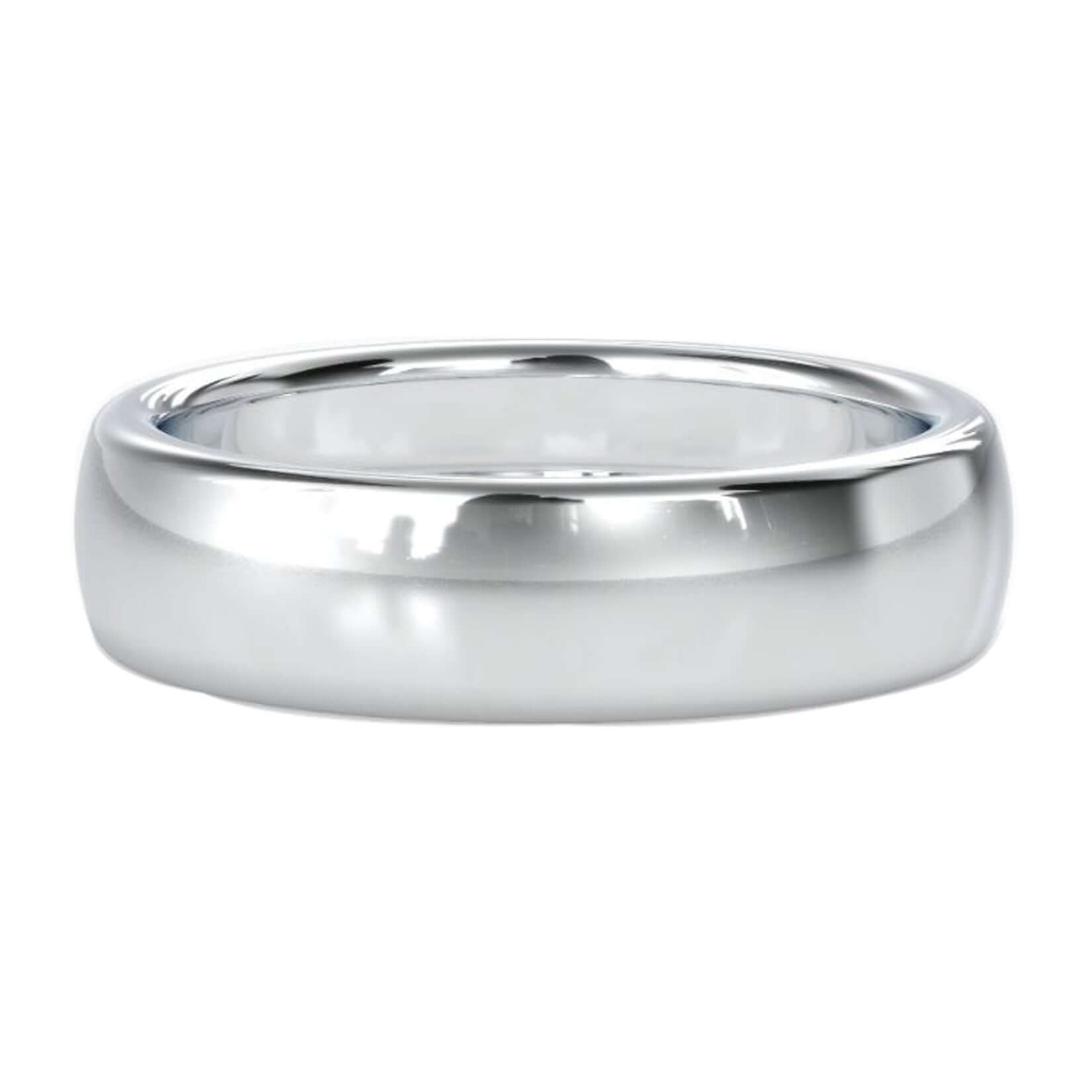 Mens gold wedding band with clean comfort fit design.