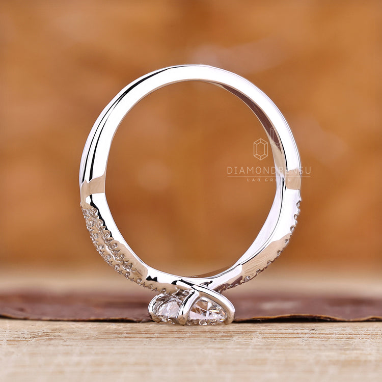 UK engagement ring with cushion cut lab diamond