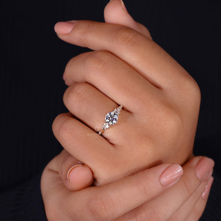 Muse ring on yellow gold ring