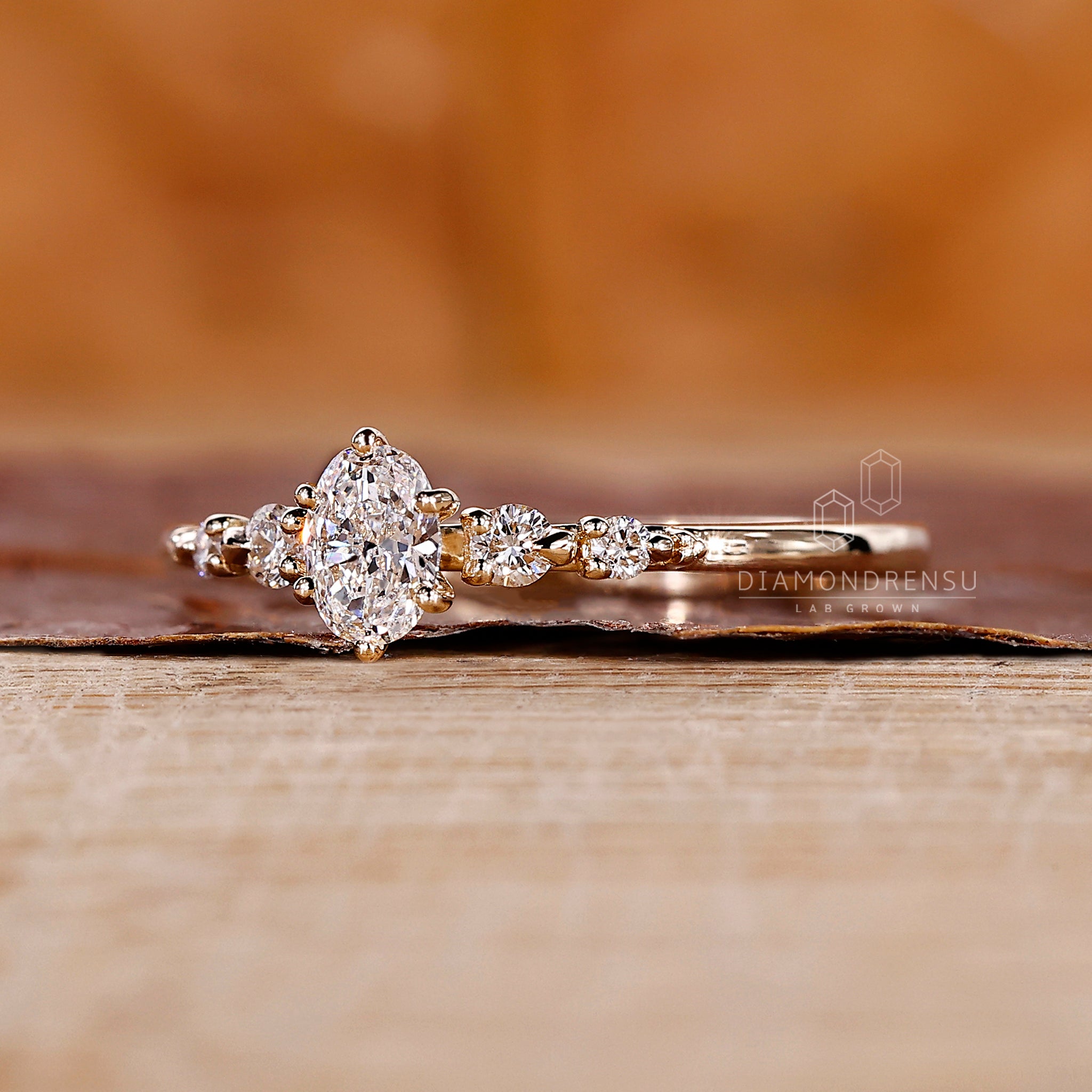 Elegant 5 stone diamond ring with prong setting