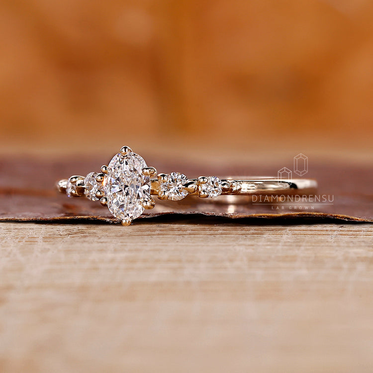 Elegant 5 stone diamond ring with prong setting