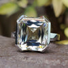 white gold moissanite ring