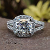 Cushion cut engagement ring cushion ring cushion cut moissanite ring 4 claw prong set handmade ring