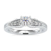 Brilliant cut diamond ring with tapered band and 7 round stones.