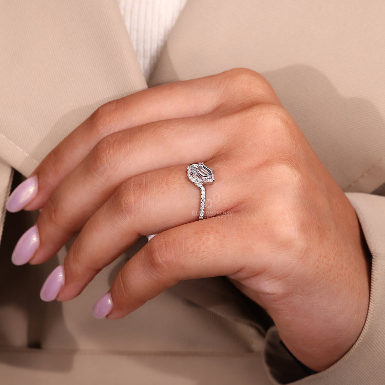 IGI certified radiant cut lab grown diamond ring