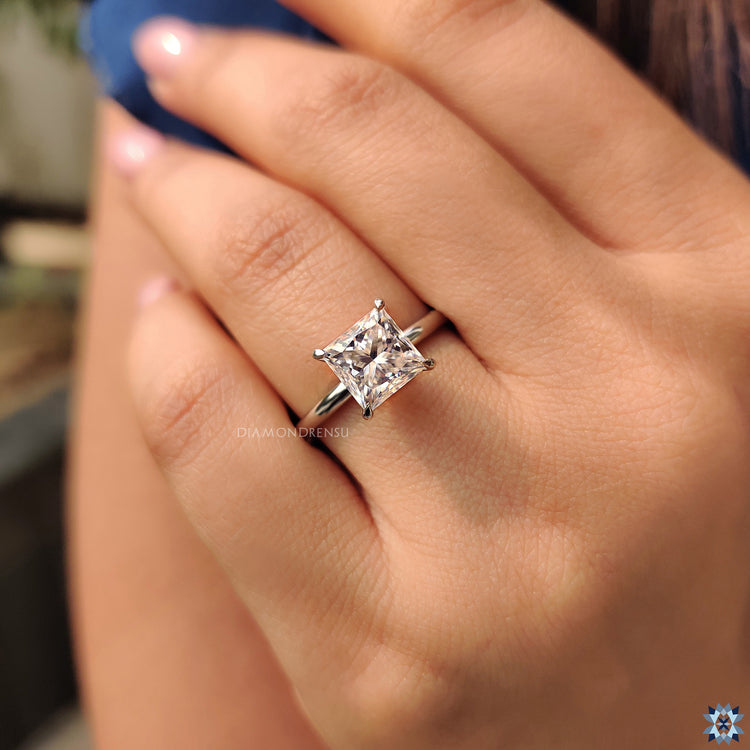 Claw prong ring with moissanite ring
