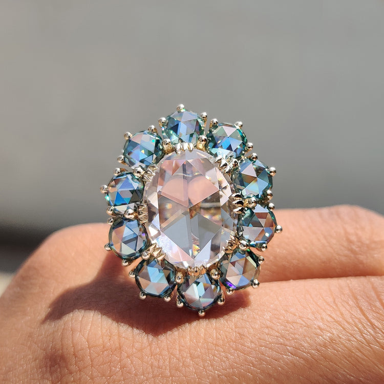 Vintage Gold Engagement Ring with oval cut engagement ring