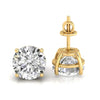 Round brilliant cut diamond stud earrings in secure prong setting.