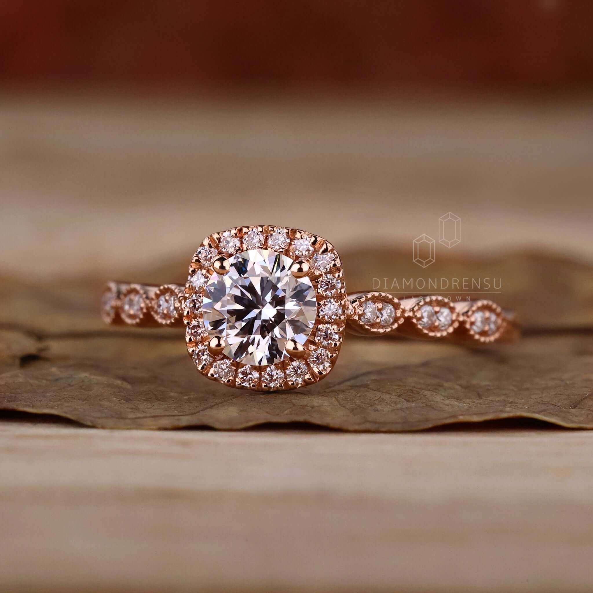 Radiant round halo engagement ring for a perfect proposal.