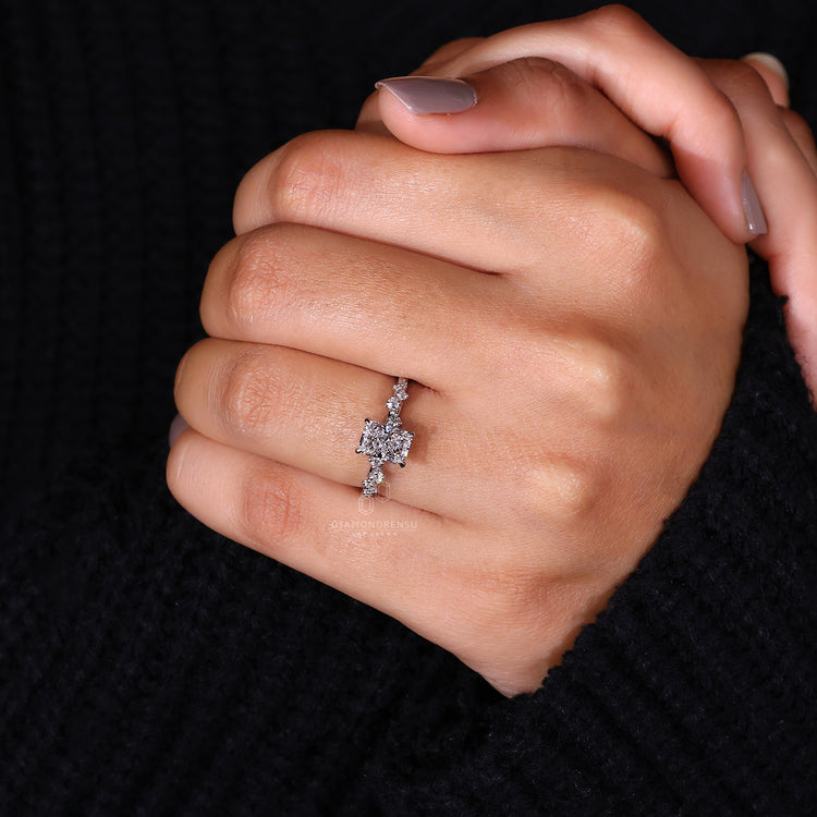 Claw prong ring setting with IGI certified diamond.