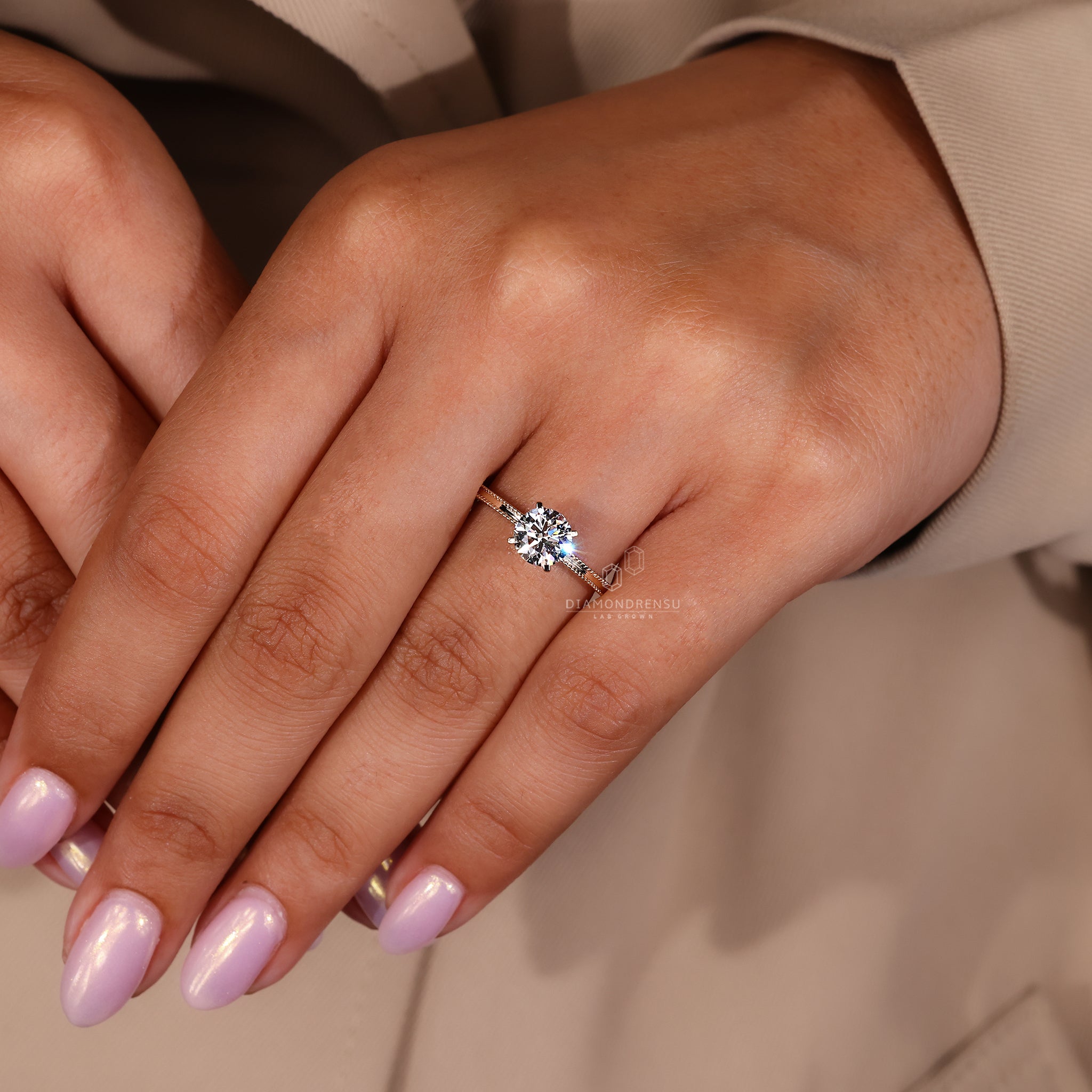 Diamondrensu UK yellow gold engagement ring