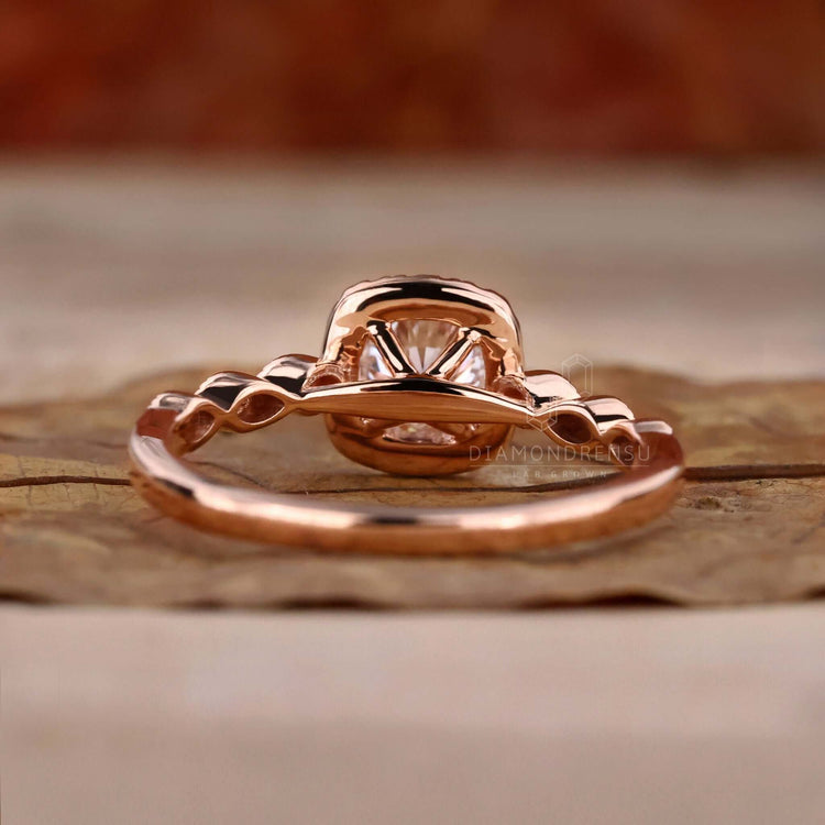 Pave diamond ring featuring IGI certified stones.