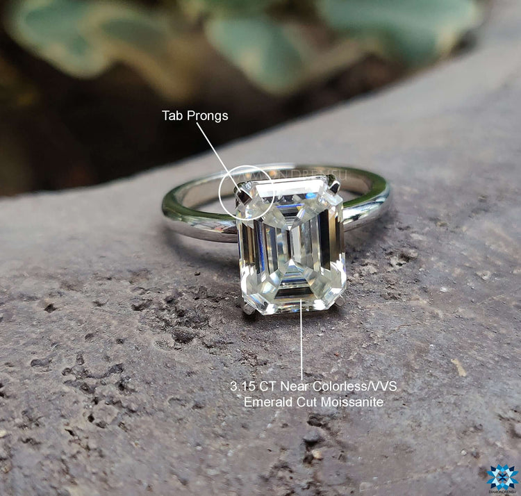 Handmade jewelry with a stunning moissanite solitaire ring design.