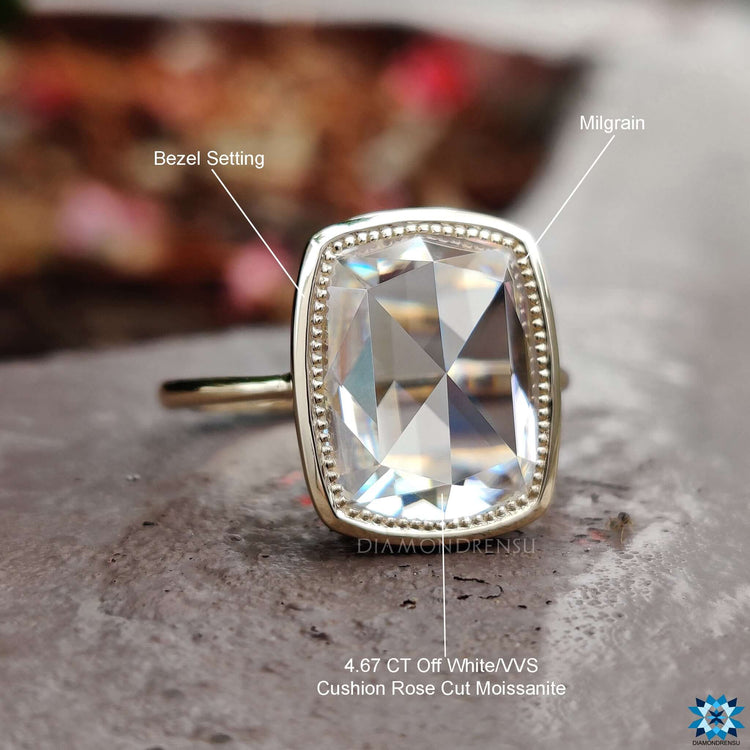 Diamondrensu UK bezel solitaire engagement ring.