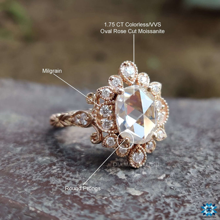 Diamondrensu UK vintage style engagement ring.