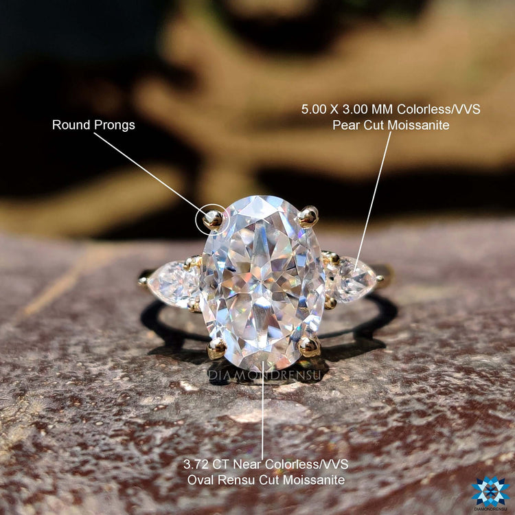 Buy moissanite ring with hidden halo design.