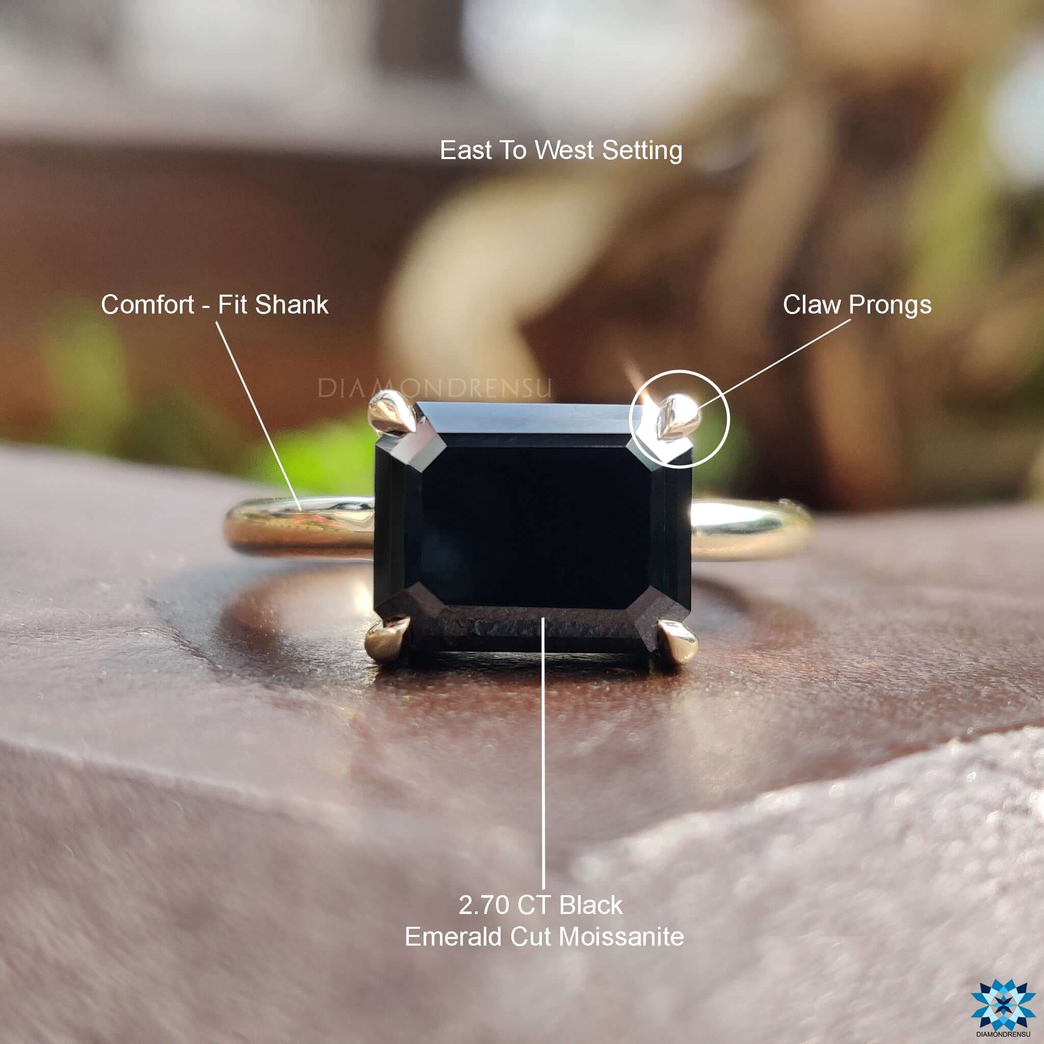 Handmade emerald cut ring.