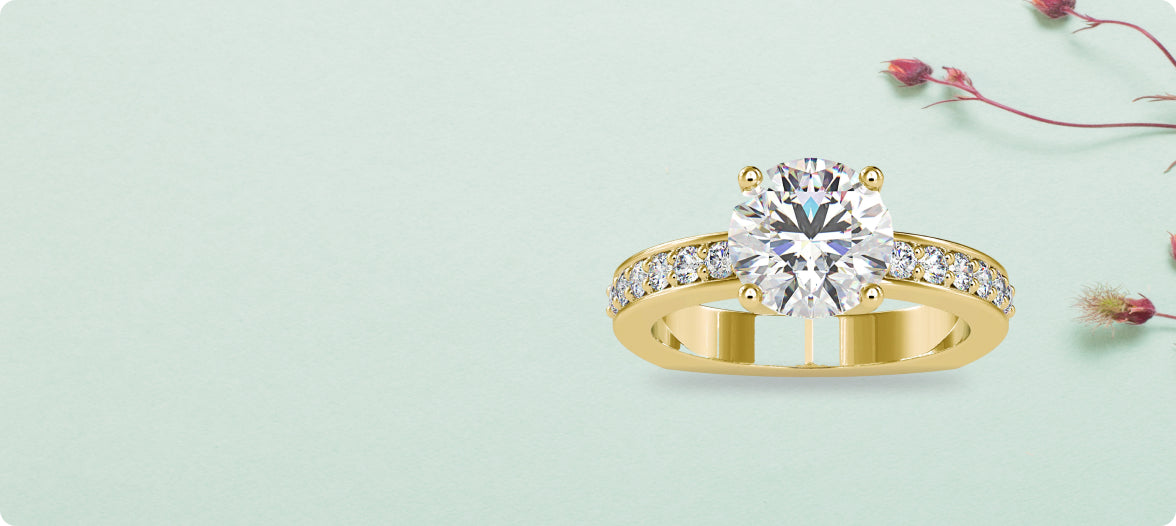 Yellow Gold Round Diamond Ring