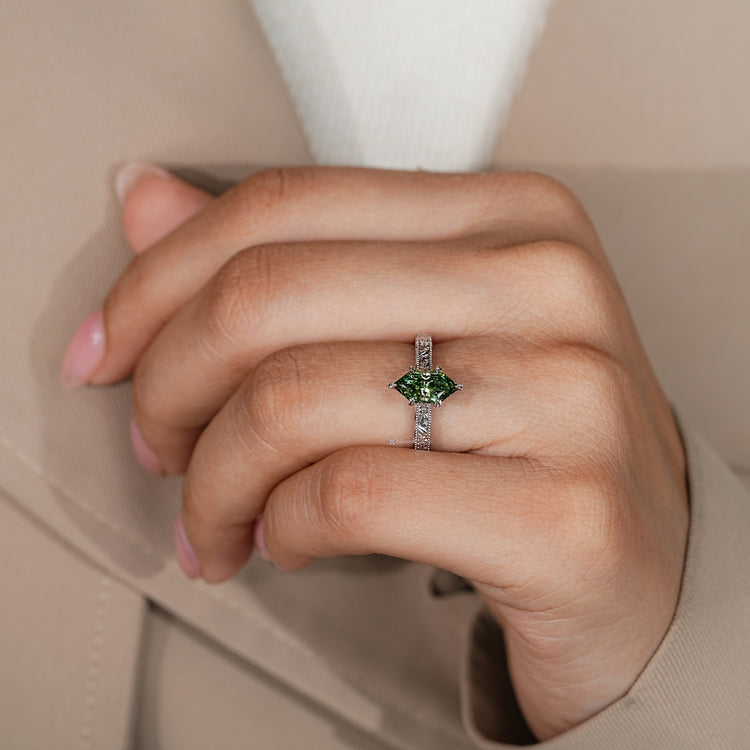 IGI certified Dutch marquise cut diamond solitaire ring.