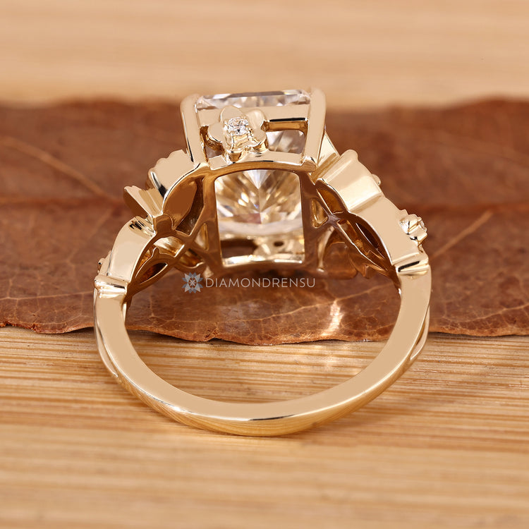 IGI certified radiant cut diamond ring handmade.