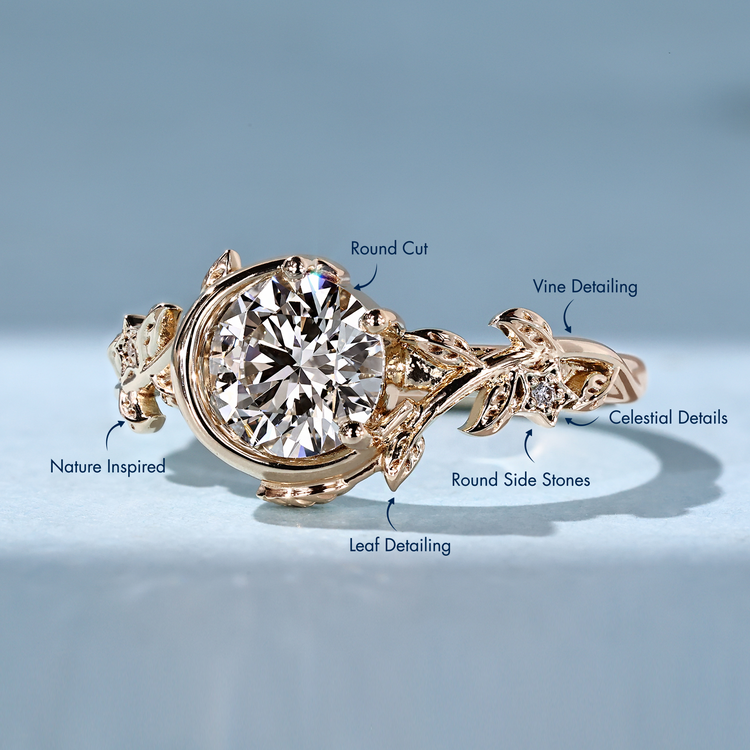 Round cut diamond ring handmade by Diamondrensu UK.
