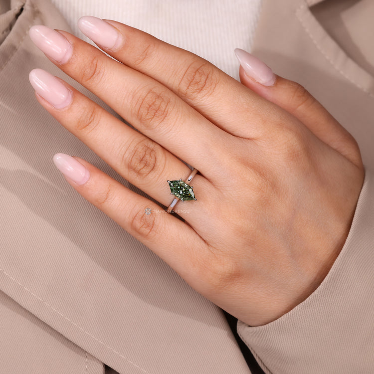 Lab grown Dutch marquise diamond engagement ring.