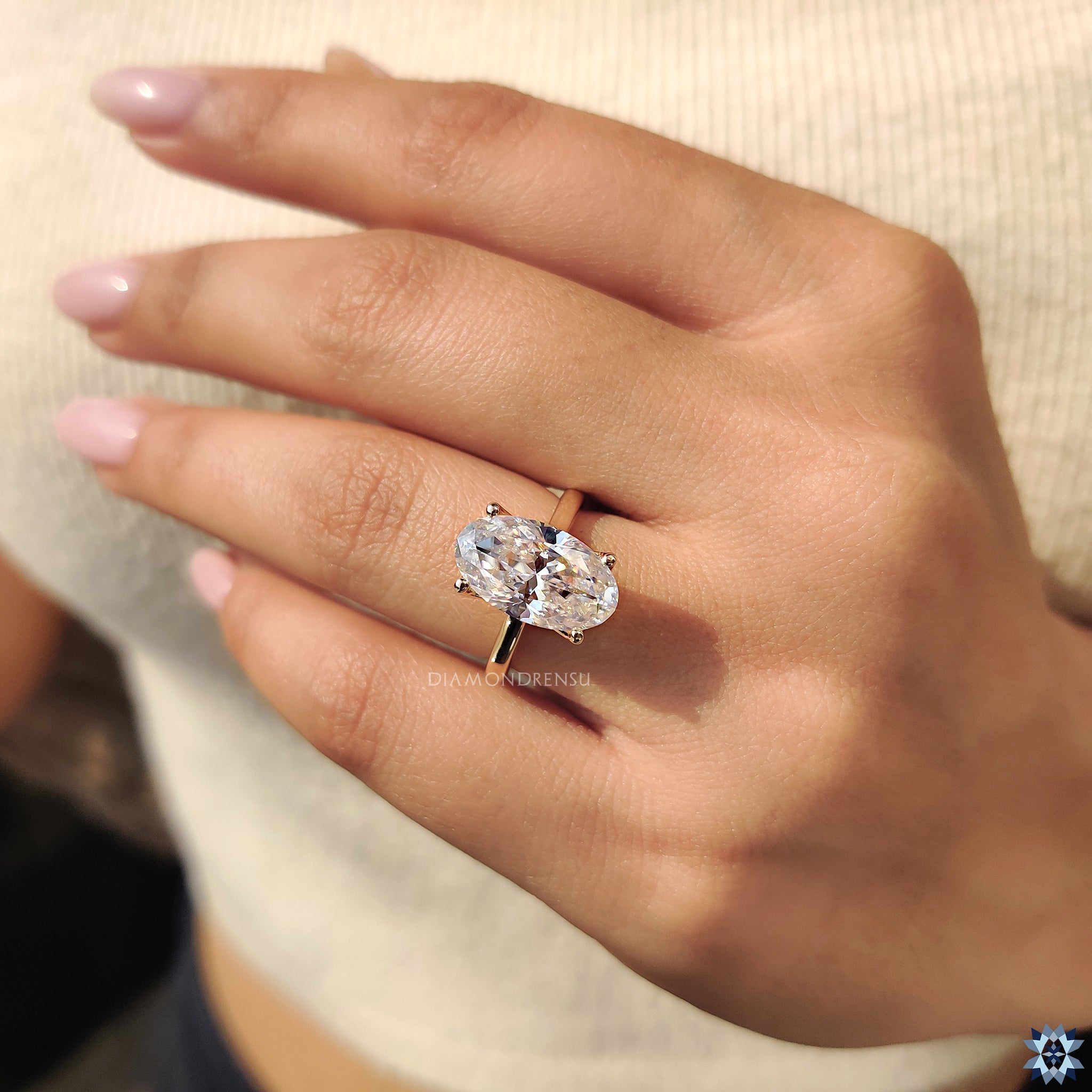 Solitaire engagement ring in custom engagement ring style