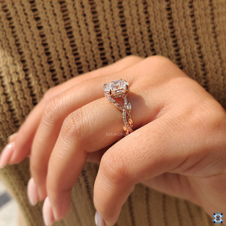 Custom engagement ring in buy Moissanite ring style