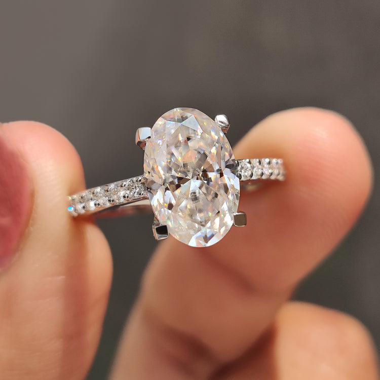 Gold Oval Engagement Ring in white gold ring
