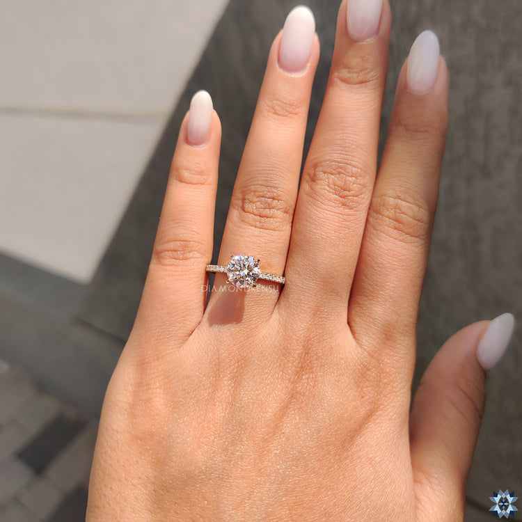 Yellow Gold Ring in 4 claw prong ring style