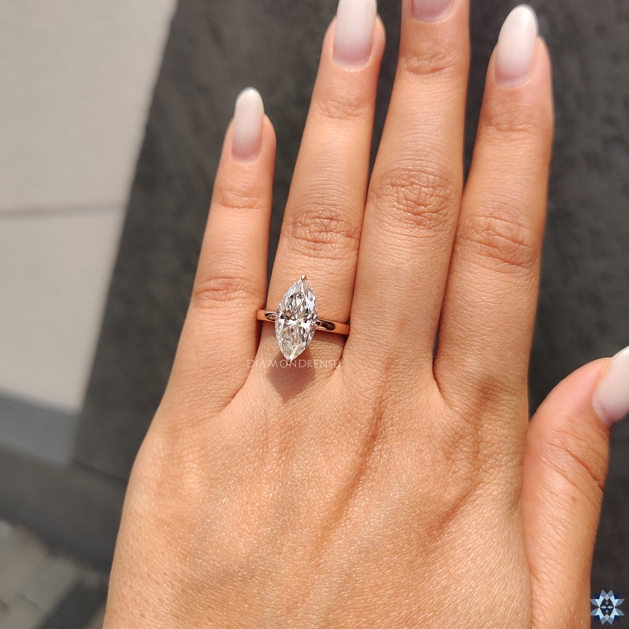 Solitaire engagement ring with custom engagement ring