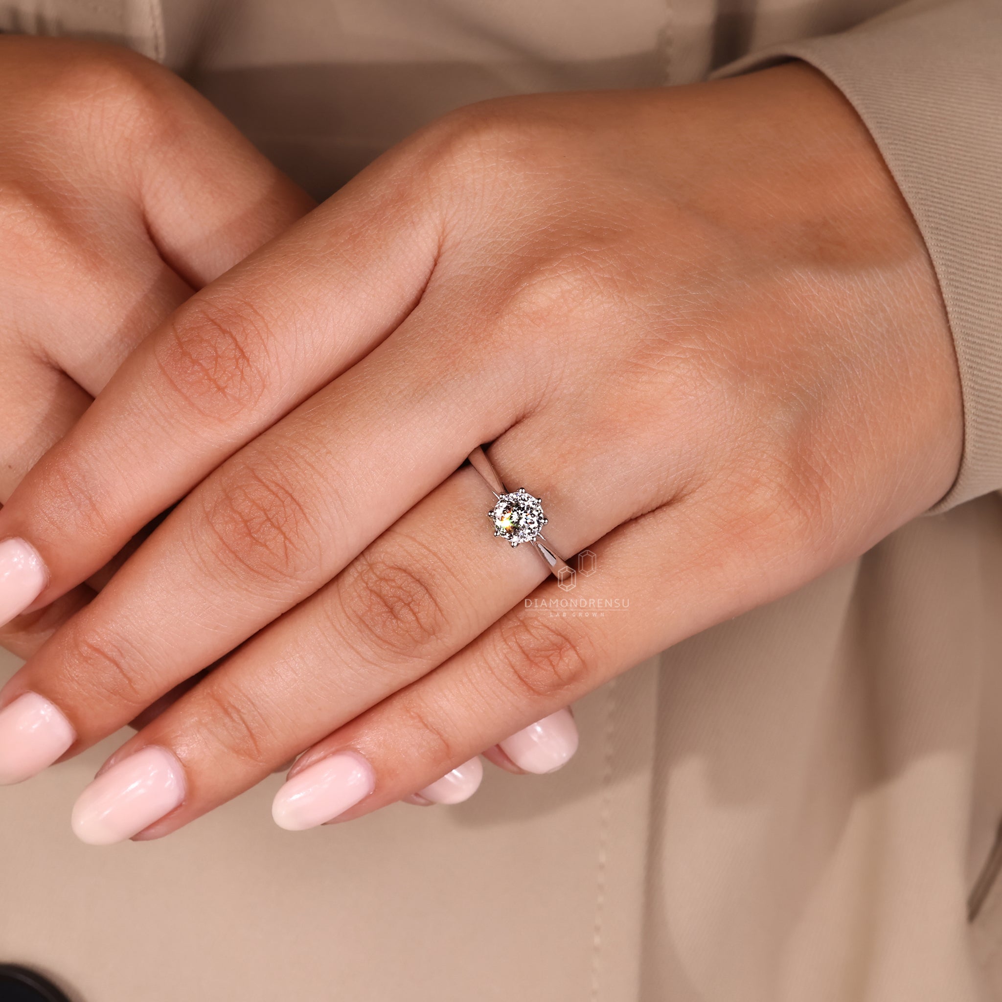 Tapered Shank Portuguese Engagement Ring