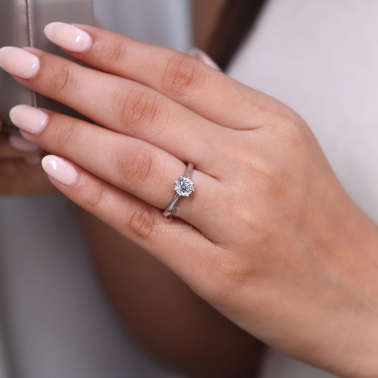 Tapered Shank Portuguese Engagement Ring