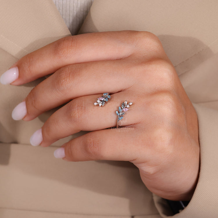 Elegant white gold band with round pearl and handcrafted design.