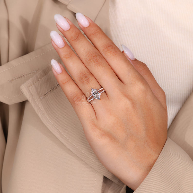 6 Claw Prong Setting holds Dutch marquise diamond securely.