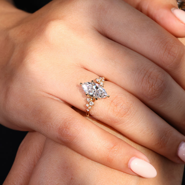 6 Claw Prong Setting used in tulip ring look.