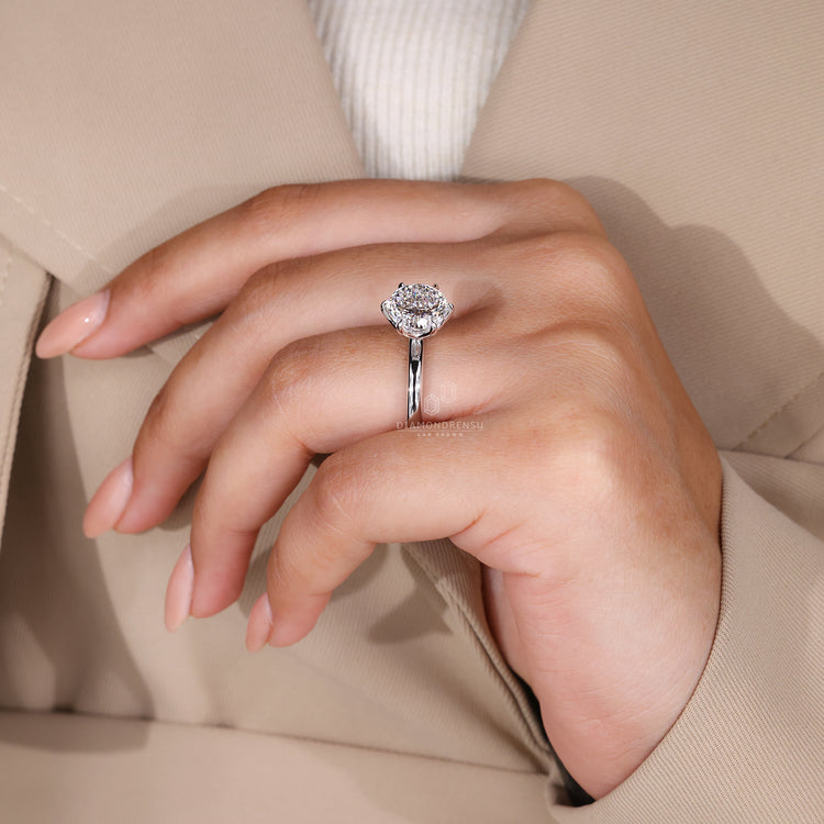 UK engagement ring made using Portuguese cut center stone.