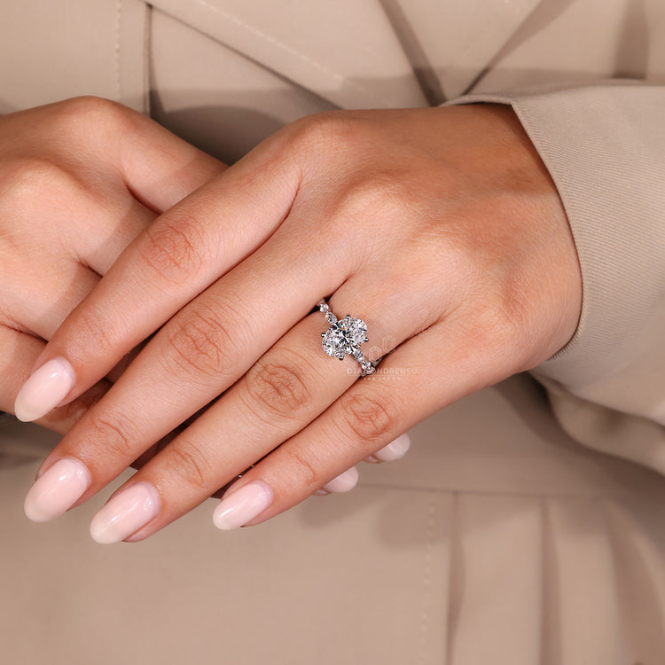 Diamond ring UK with marquise and oval diamonds