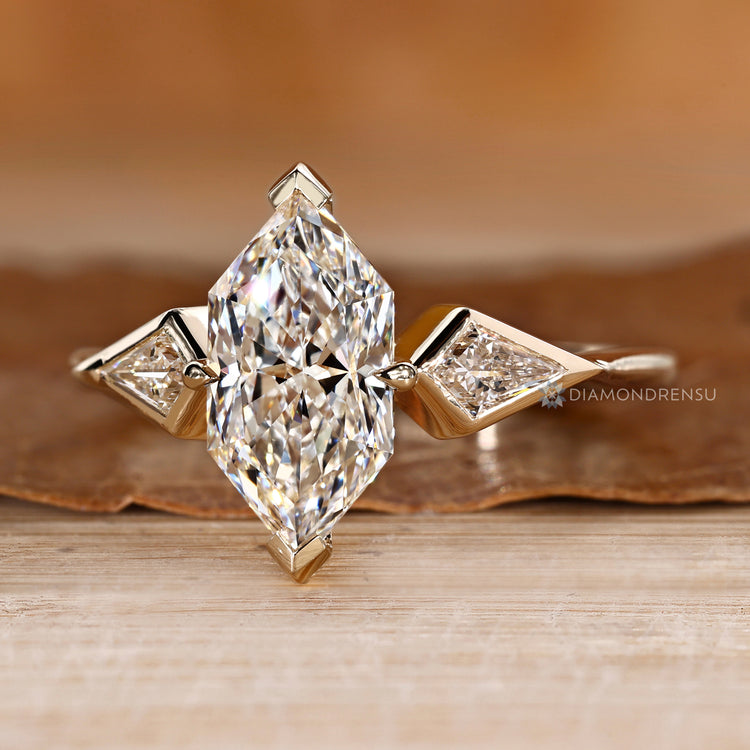 Dutch marquise ring with compass prong setting.