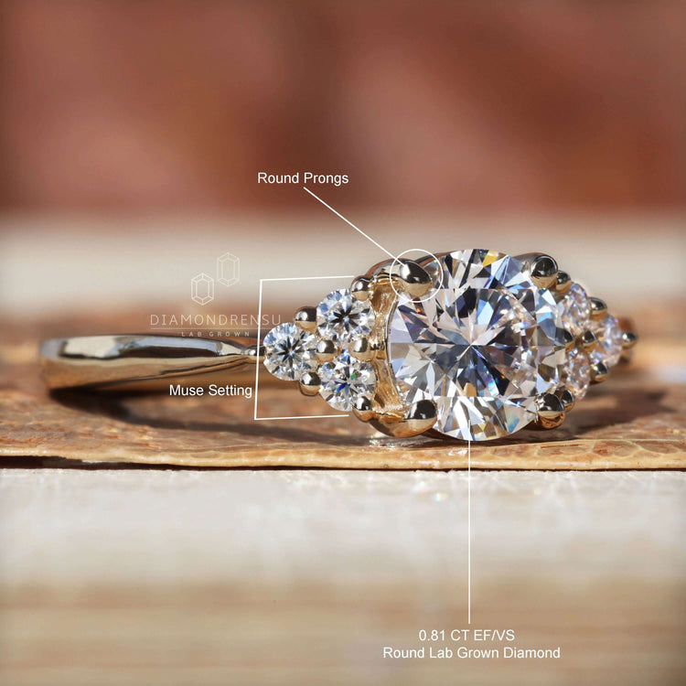 Tapered shank engagement ring with a round cut diamond, a stunning piece for UK engagement ring styles.
